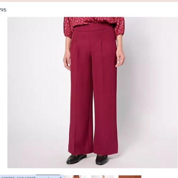 Isaac Mizrahi Live! Regular Timeless Twill Wide Leg Pants Sandria S A609795 - Picture 2 of 2